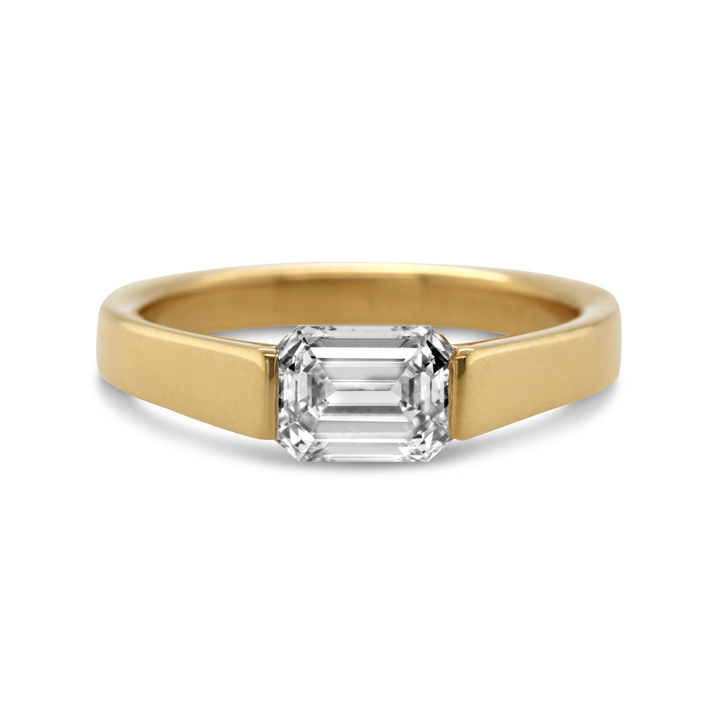 Ronan Campbell - 18k Yellow Gold Emerald Cut Pontis Diamond Ring - DESIGNYARD, Dublin Ireland.