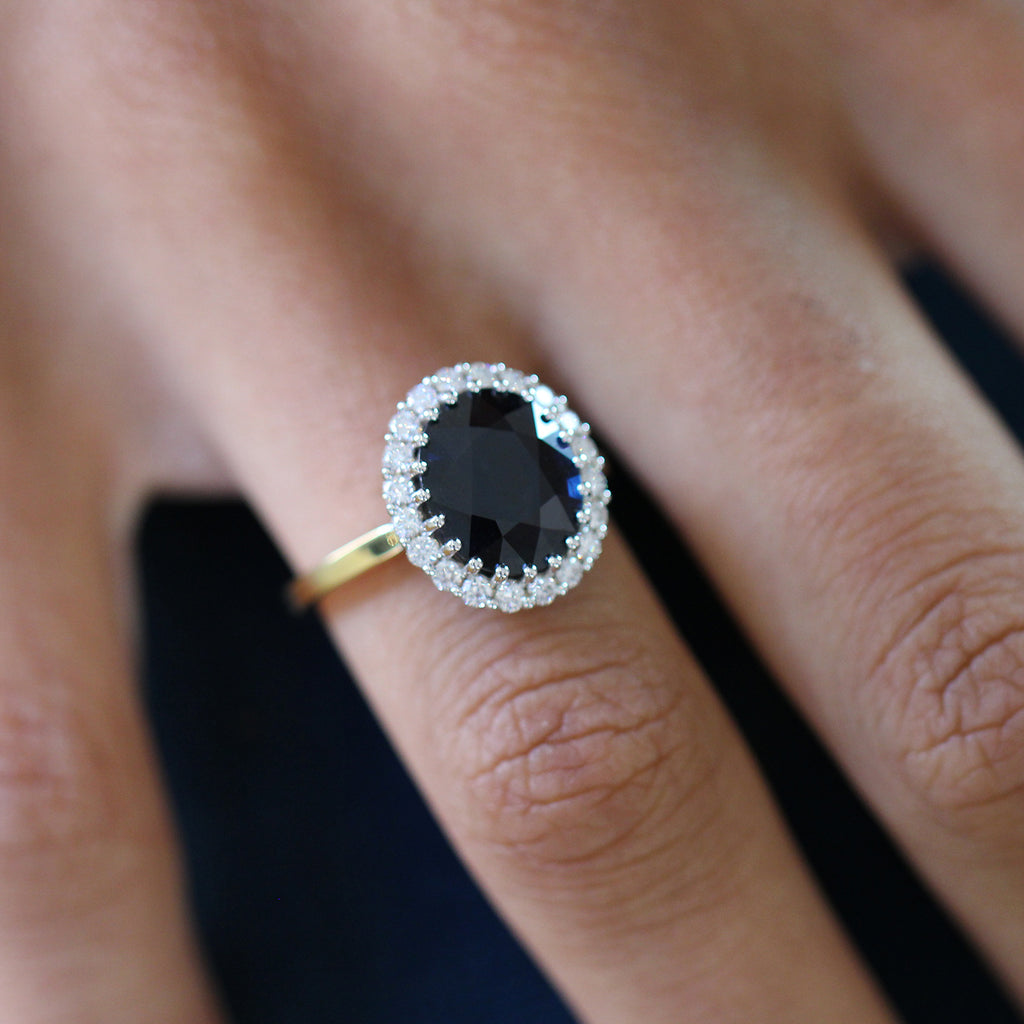 Photograph 3 of 18k Gold Blue Sapphire Magna Diamond Ring. Available on DESIGNYARD.com and in our Jewellery Shop Dublin, Ireland. Free Worldwide Shipping with DHL.