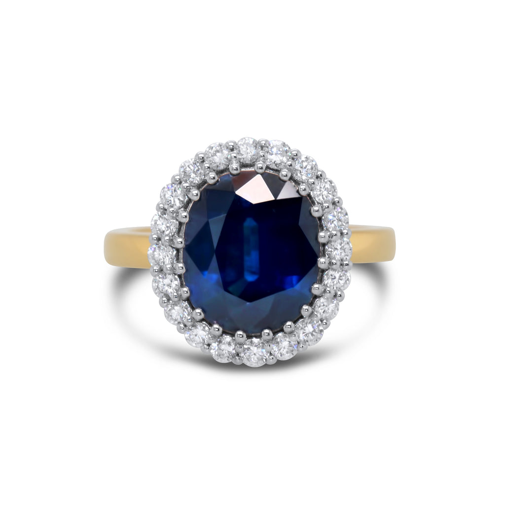 Ronan Campbell - 18k Yellow White Gold Blue Sapphire Magna Diamond Ring - DESIGNYARD, Dublin Ireland.