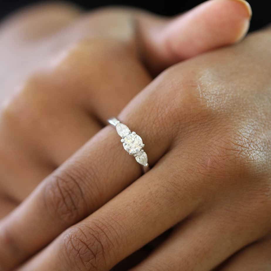 Ronan Campbell - Platinum Brilliant Pear Diamond Ring - DESIGNYARD, Dublin Ireland.