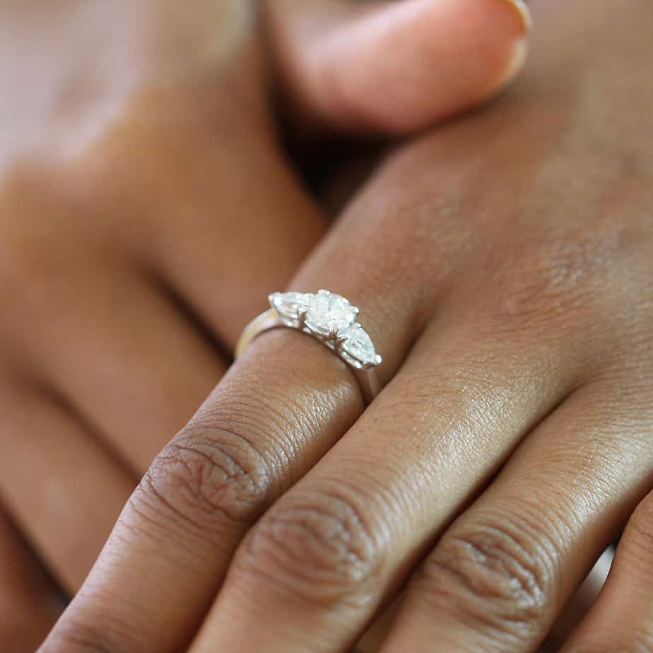 Ronan Campbell - Platinum Brilliant Pear Diamond Ring - DESIGNYARD, Dublin Ireland.