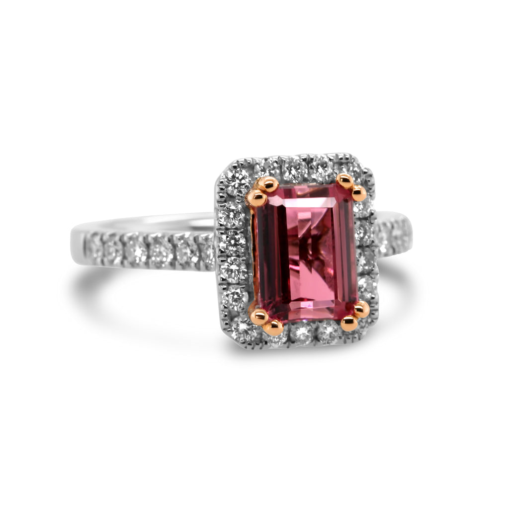 Ronan Campbell - Platinum 18k Rose Gold Pink Tourmaline Diamond Ring - DESIGNYARD, Dublin Ireland.