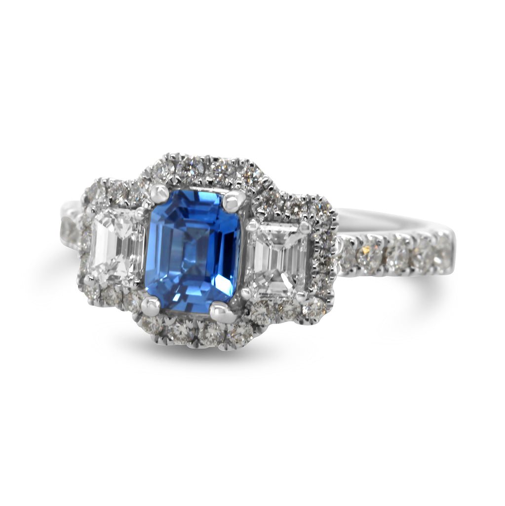 Ronan Campbell - Platinum Blue Sapphire Diamond Ring - DESIGNYARD, Dublin Ireland.