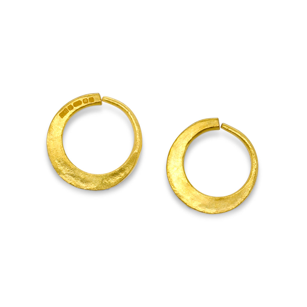 Sarah Herriot - 24k Yellow Gold Hoops 11mm - DESIGNYARD, Dublin Ireland.