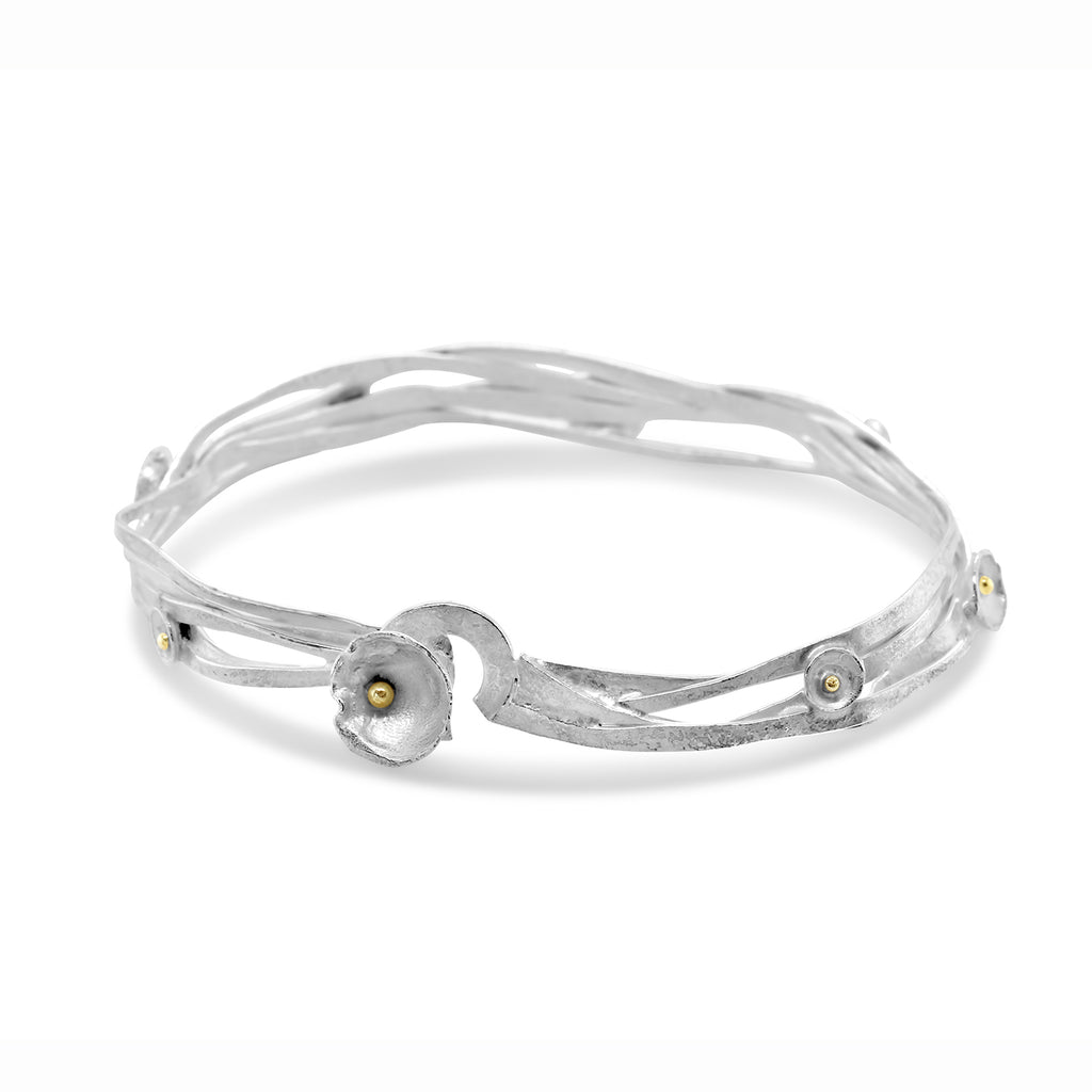 Shimara Carlow - Silver 18k Yellow Gold Small Acorn Wrap Bracelet - DESIGNYARD, Dublin Ireland.