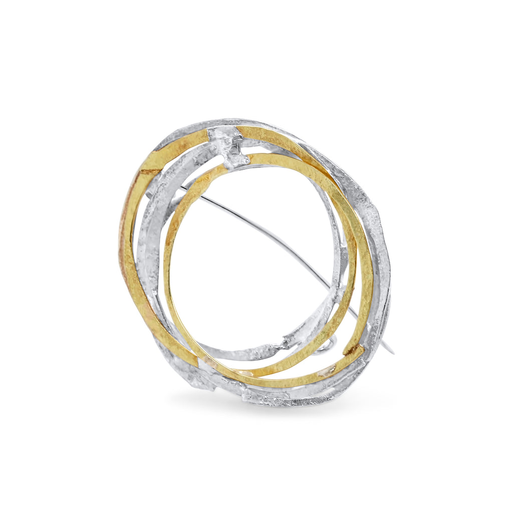 Shimara Carlow - Sterling Silver 18k Yellow Gold Wrap Brooch - DESIGNYARD, Dublin Ireland.