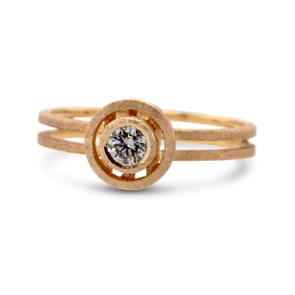 Shimell And Madden - 18k Rose Gold Diamond Mini Nova Ring - DESIGNYARD, Dublin Ireland.