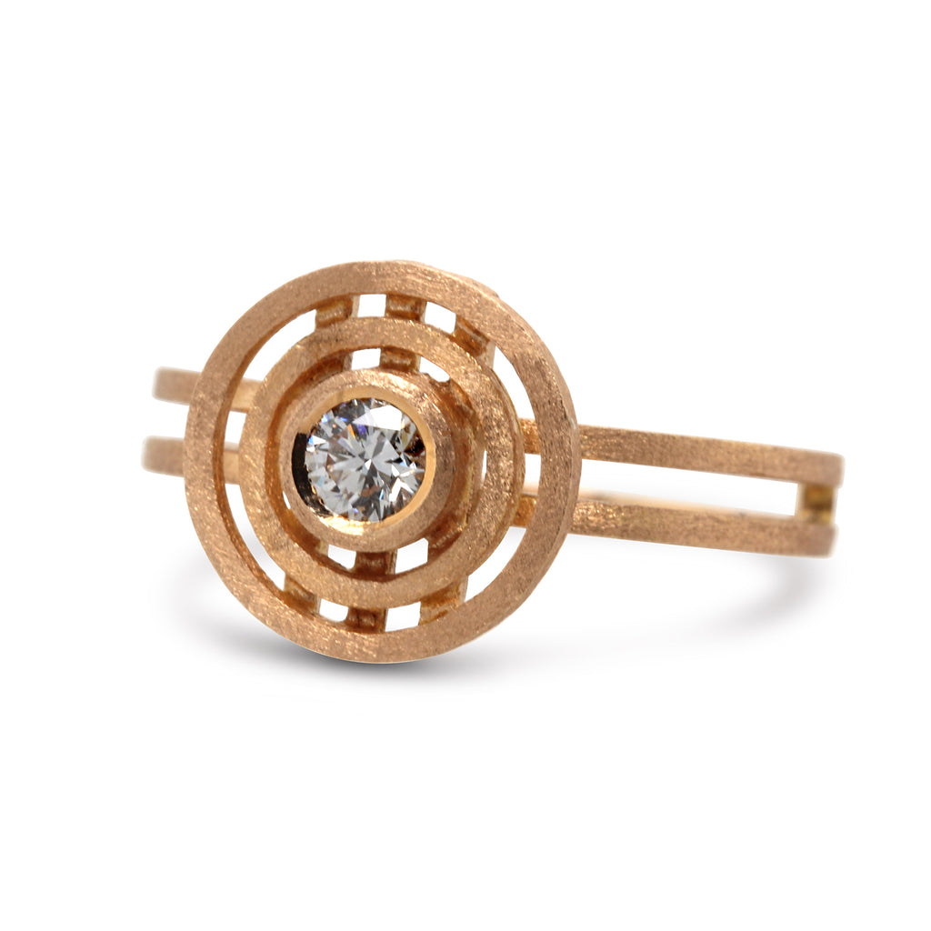 Shimell And Madden - 18k Rose Gold Mini Double Nova Ring - DESIGNYARD, Dublin Ireland.