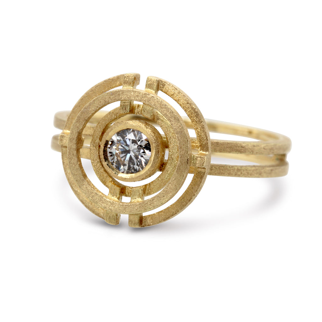 Shimell And Madden - 18k Yellow Gold Diamond Four Circle Ring - DESIGNYARD, Dublin Ireland.