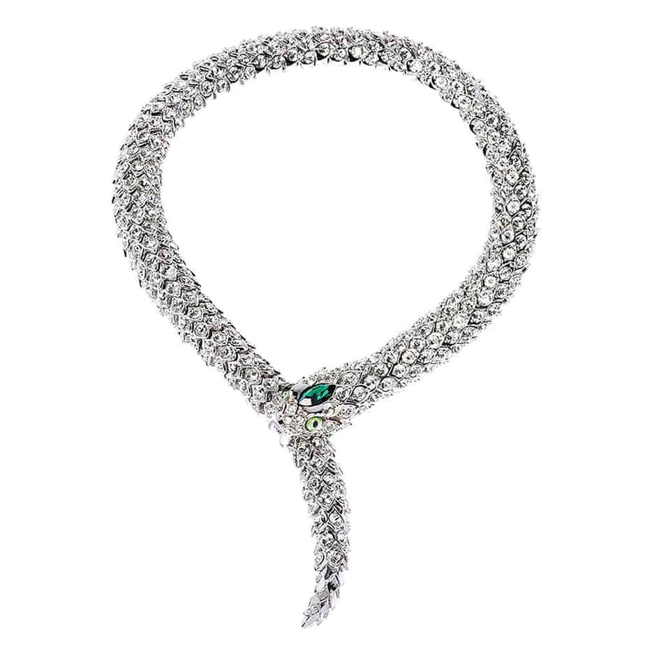 Simon Harrison - Crystal Snake Green Necklace - DESIGNYARD, Dublin Ireland.