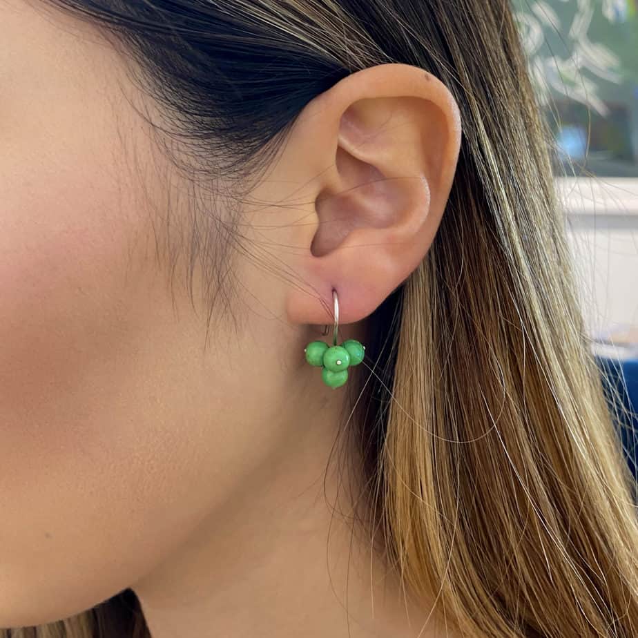 Sophia Epp - Sterling Silver Green Turquoise Grape Earrings - DESIGNYARD, Dublin Ireland.