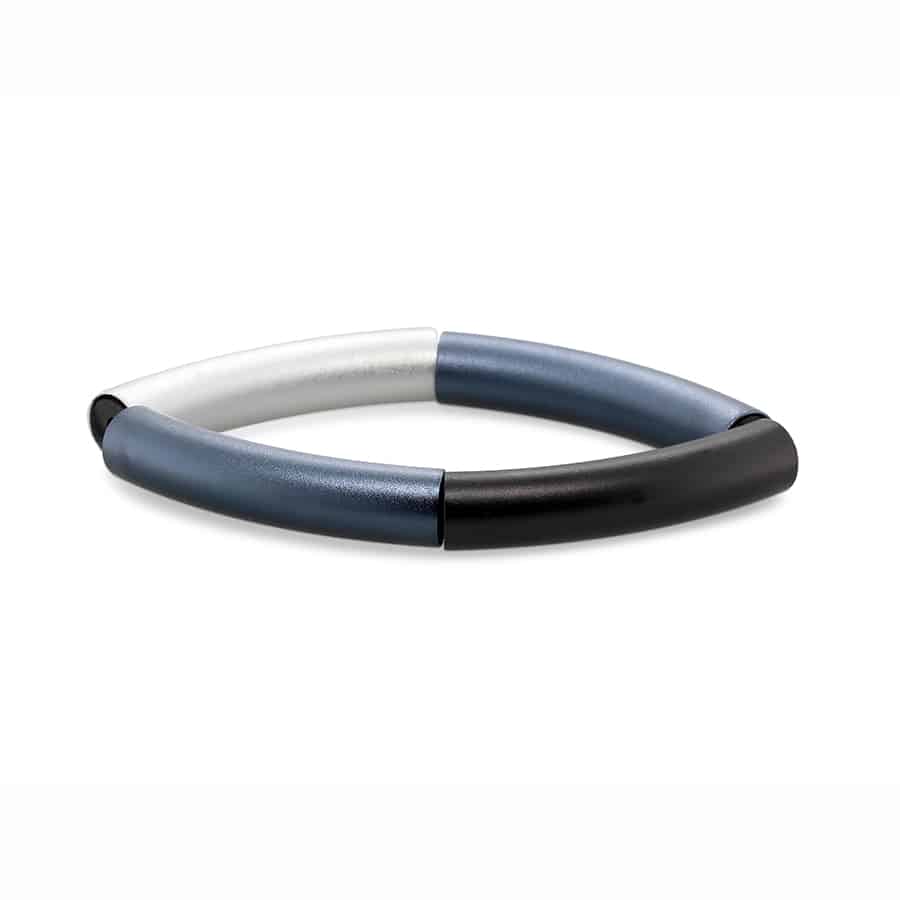 Ursula Muller - Navy Black Grey Aluminium Bracelet - DESIGNYARD, Dublin Ireland.
