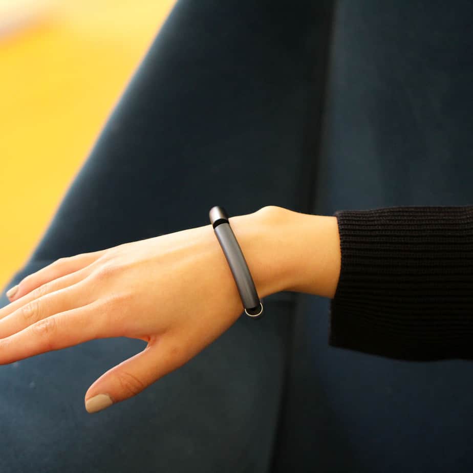 Ursula Muller - Navy Black Grey Aluminium Bracelet - DESIGNYARD, Dublin Ireland.
