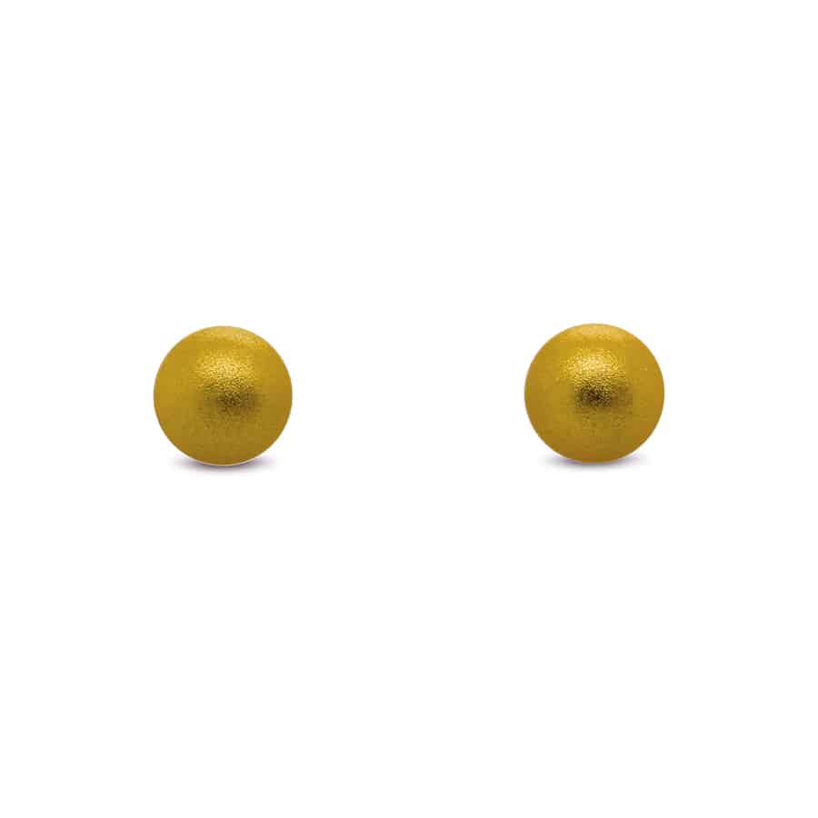 Ursula Muller - Gold Ball Steel Aluminium Stud Earrings - DESIGNYARD, Dublin Ireland.